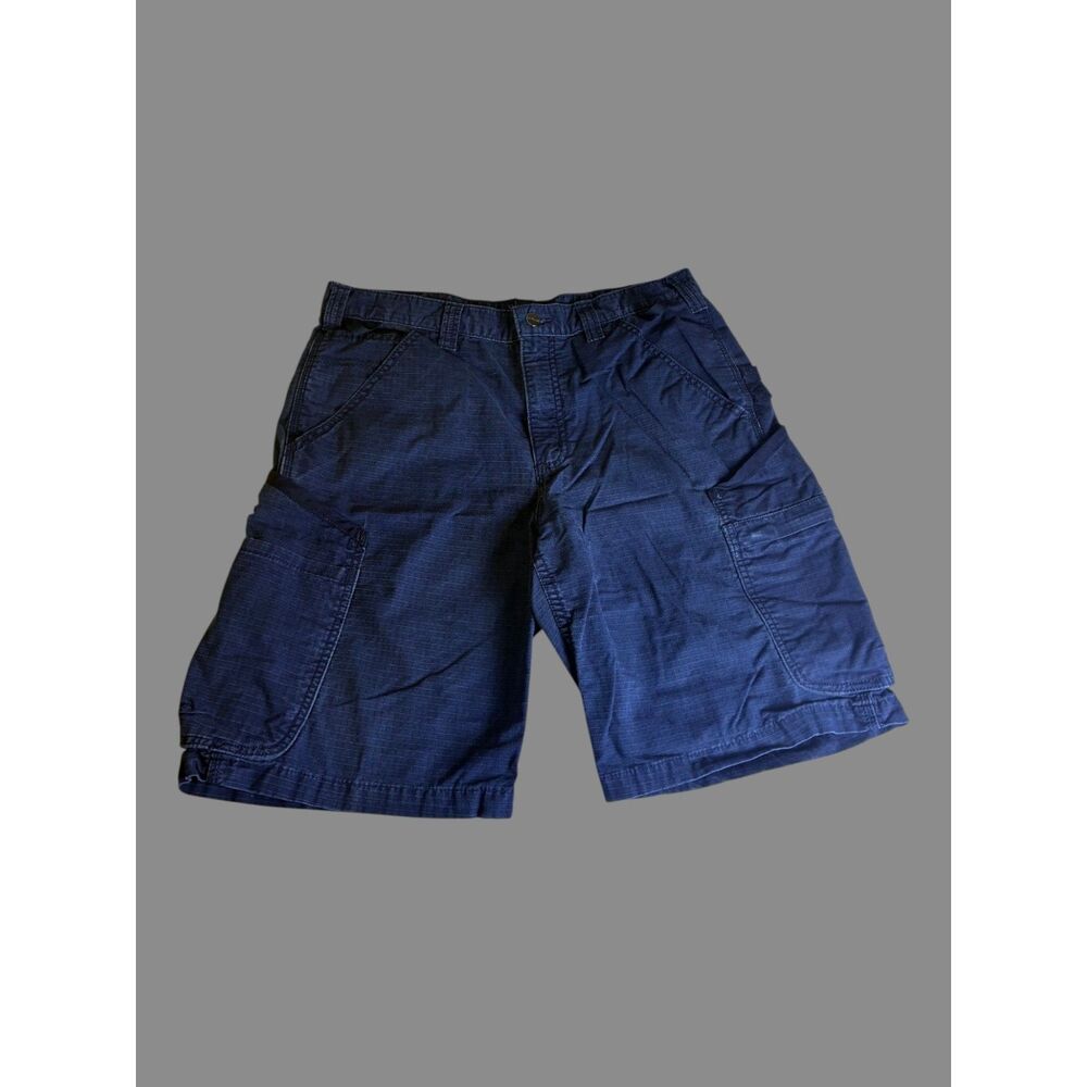 Carhartt Force Ripstop Cargo Shorts Mens 34 Navy Utility Work Hiking Shorts